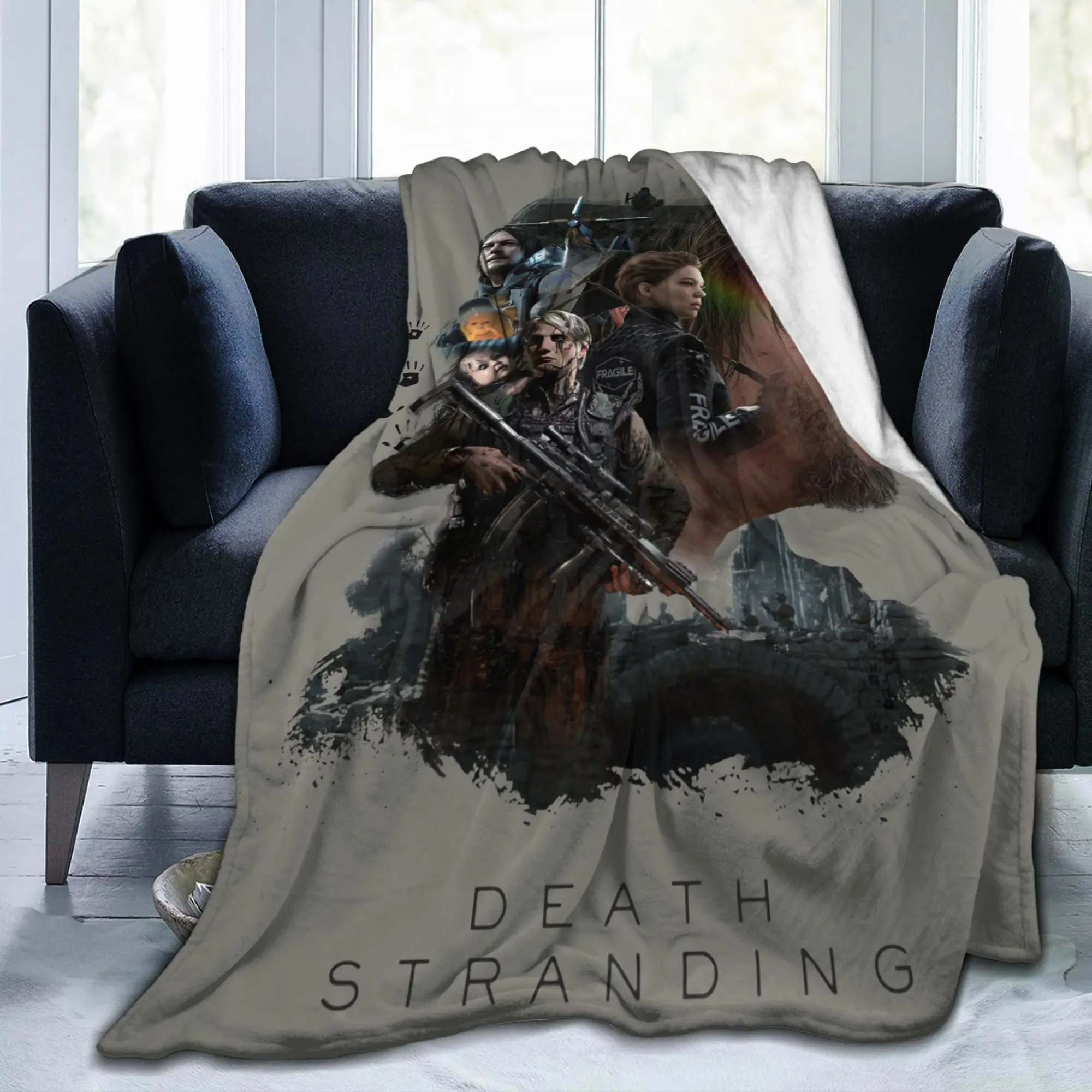 Death Stranding Group Keyart Blankets Kojima Productions Fleece Novelty Warm Throw Blanket for Home Autumn/Winter