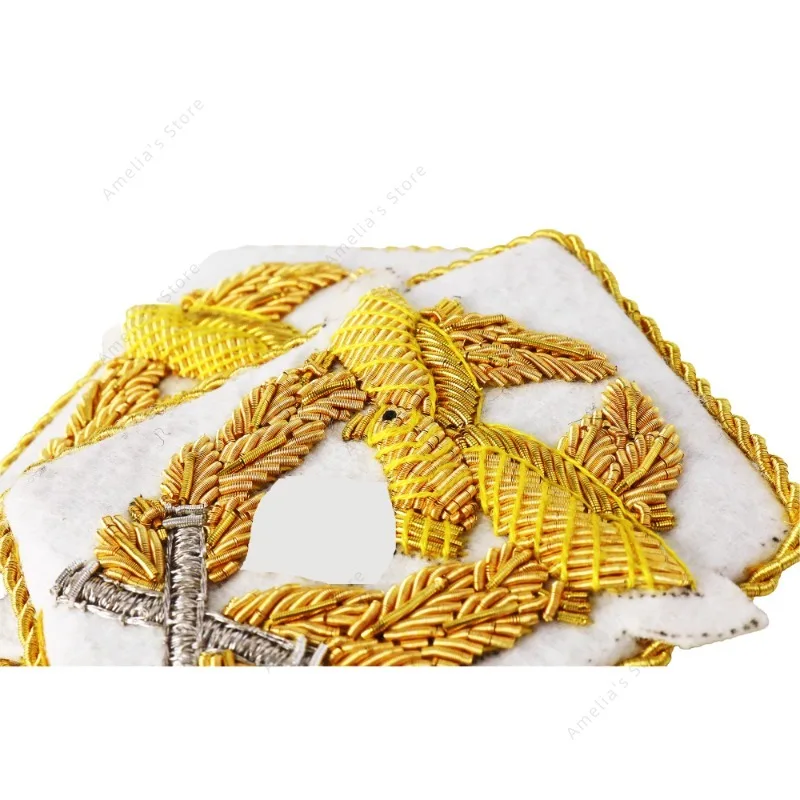 LUFTWALLE OFFICER German Epaulettes Hand Embroidery Bullion Thread Cooper Wire Shoulder Badges Collar Uniform Military Insignia