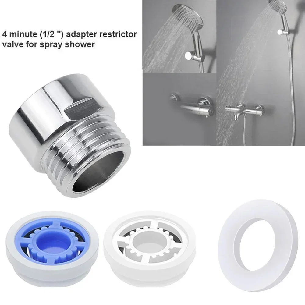 1 Set Shower Flow Reducer Limiter Water Saving 6 8 L/min Hose Restrictor Regulator​ 1/2 Inch Bathroom Shower Flow Restrictor