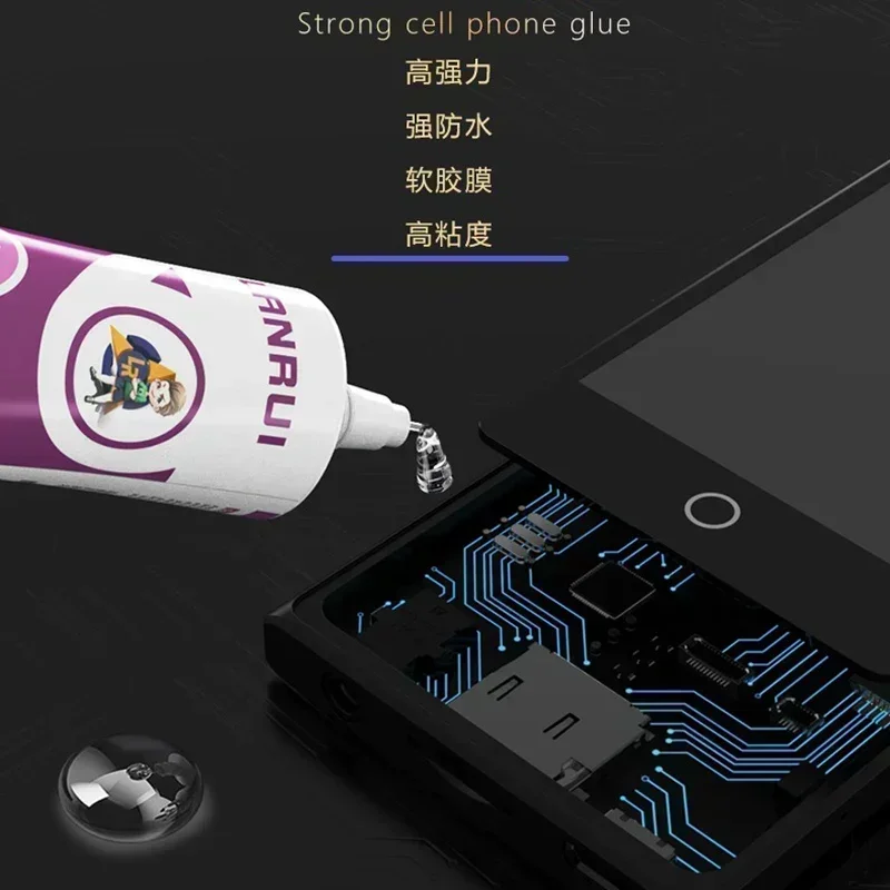 5 sztuk LANRUI i9 czarny/przezroczysty aktywny miękki klej do telefonu komórkowego laptopa ekran LCD naprawa tylnej pokrywy klej wodoodporny uszczelniacz — zdjęcie 5