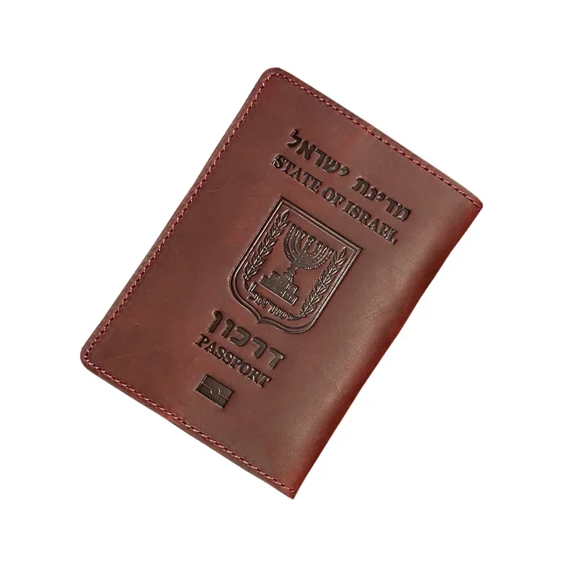 Genuine Leather Israeli Passport Covers for Israel Credit Card Holder Israel Passport Case Travel Wallet