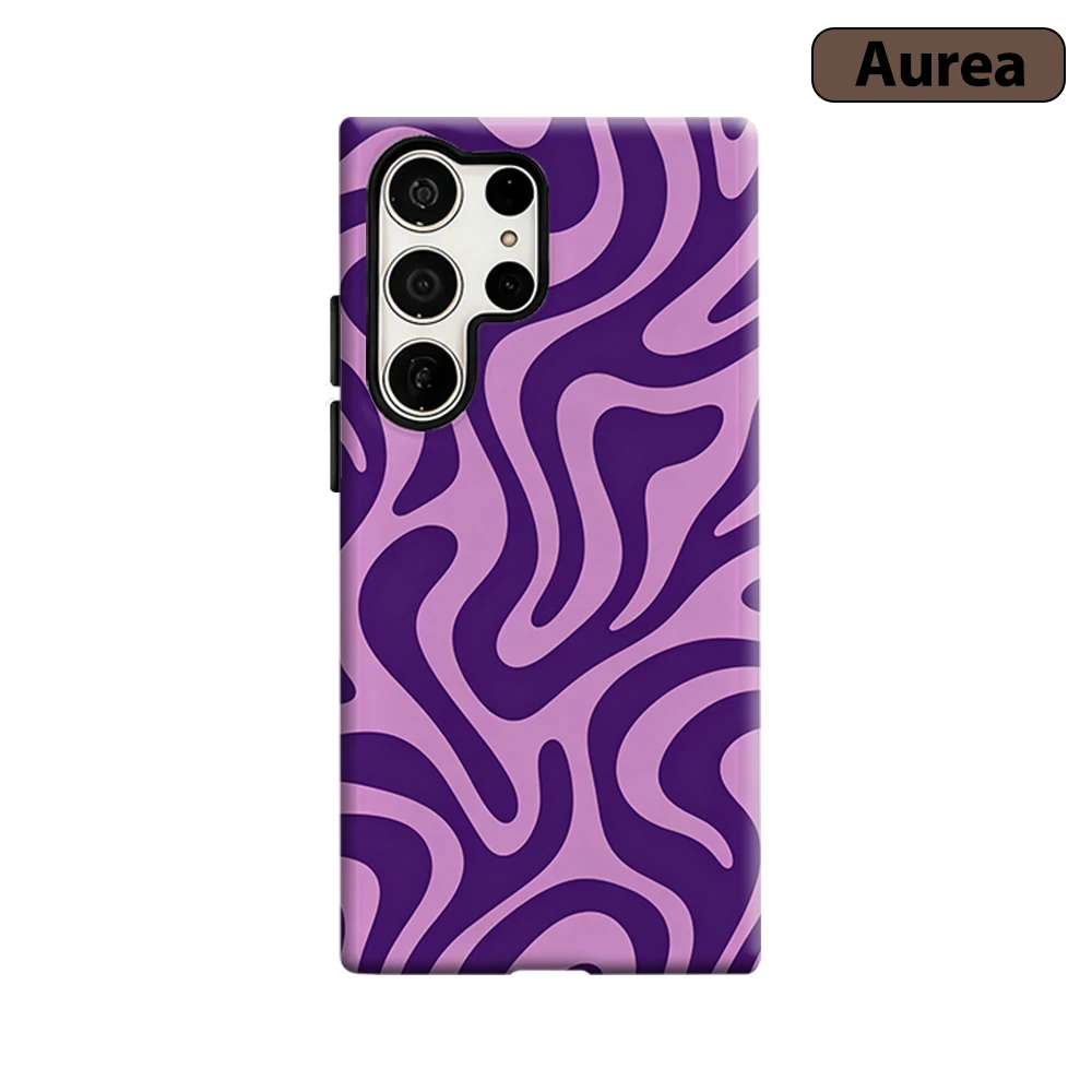 Y2K Purple Wave Phone Case for Samsung Galaxy S26 S25 Ultra S24 S23 Ultra Plus Shockproof Double layer tough Back Cover