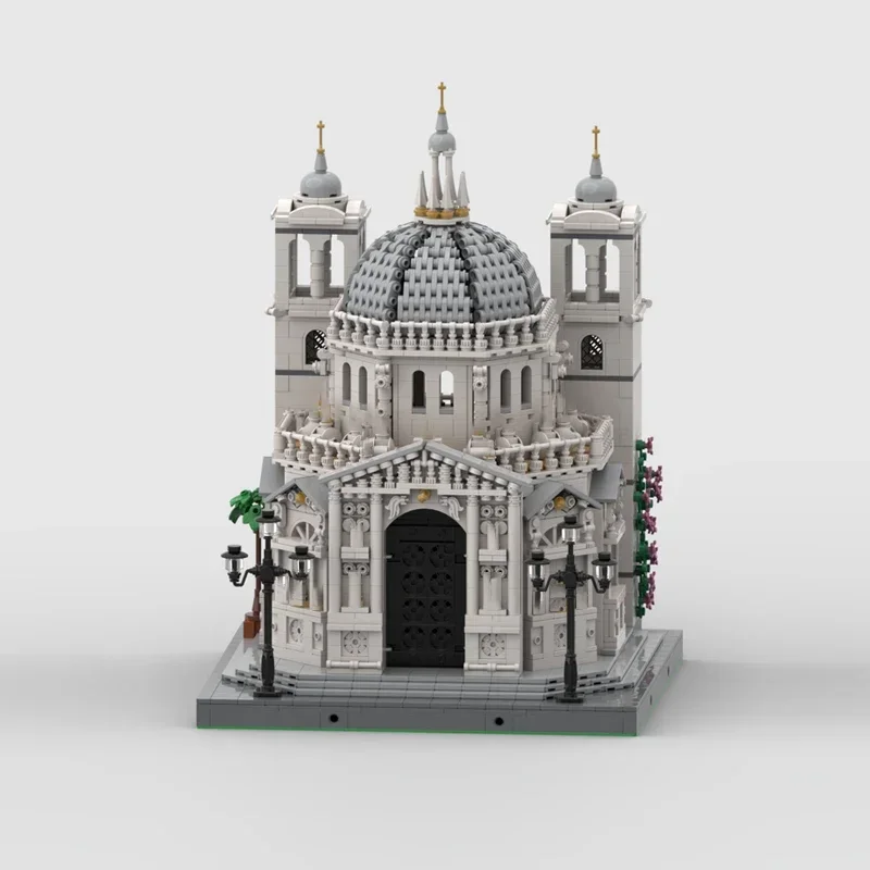 Modelo de vista a la calle de ciudad, ladrillos de construcción MOC, templo de la catedral de Venecia, tecnología Modular, regalos, vacaciones, montar, traje de juguetes para niños