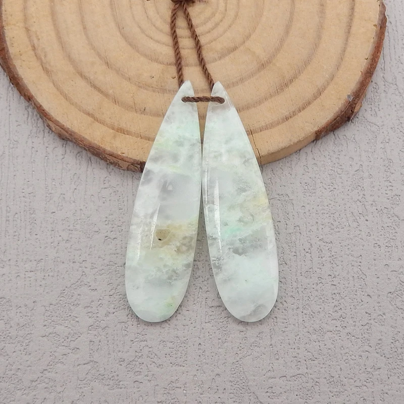 

Полудрагоценные камни, натуральный хризопраз, серьги ручной работы, бусины, аксессуары для изготовления ювелирных изделий «сделай сам», 38x10x3 мм, 3,8 г