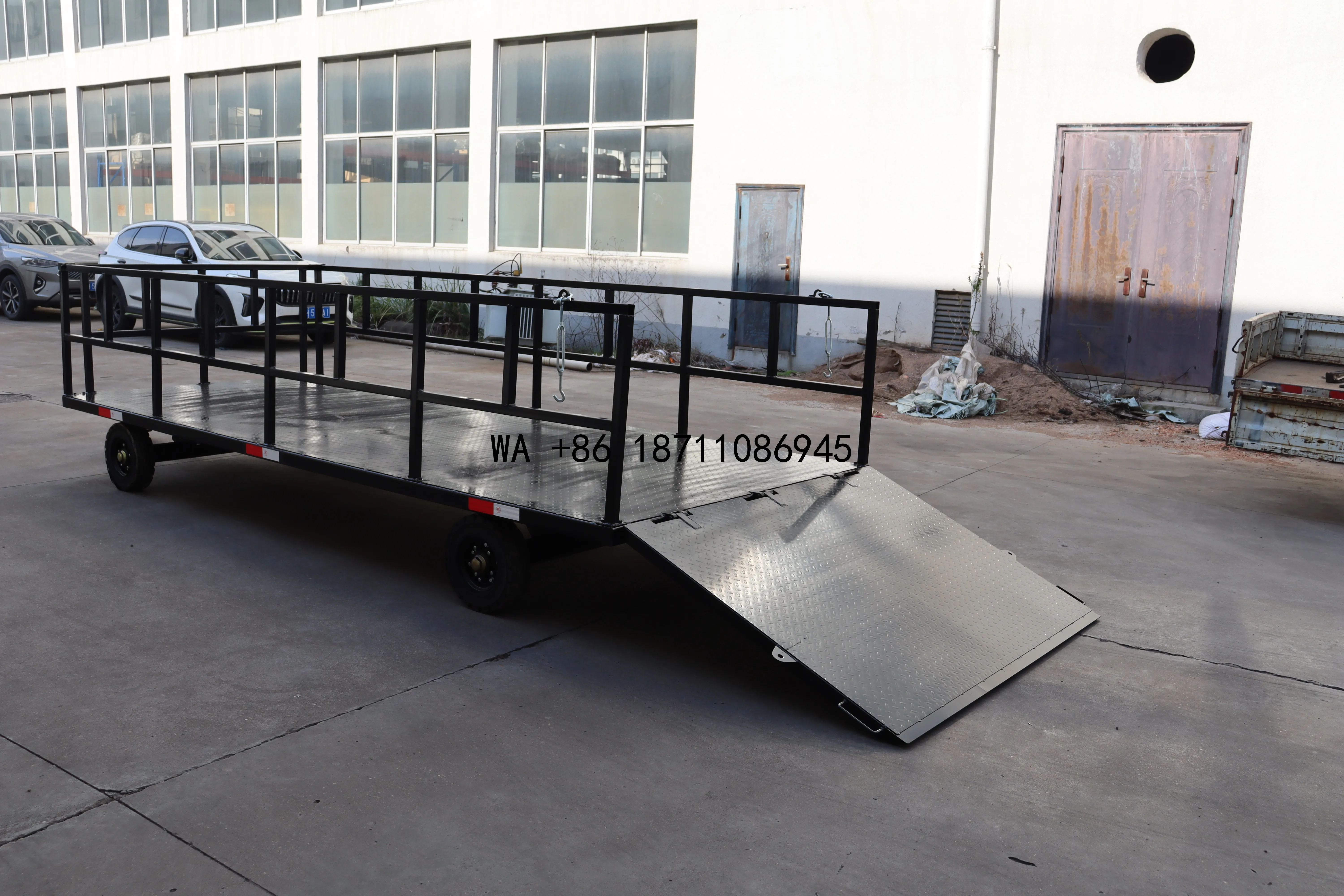 （Factory Direct Sale）Heavy Duty Truck Trailer Plate 2 Axles Flatbed Trailer