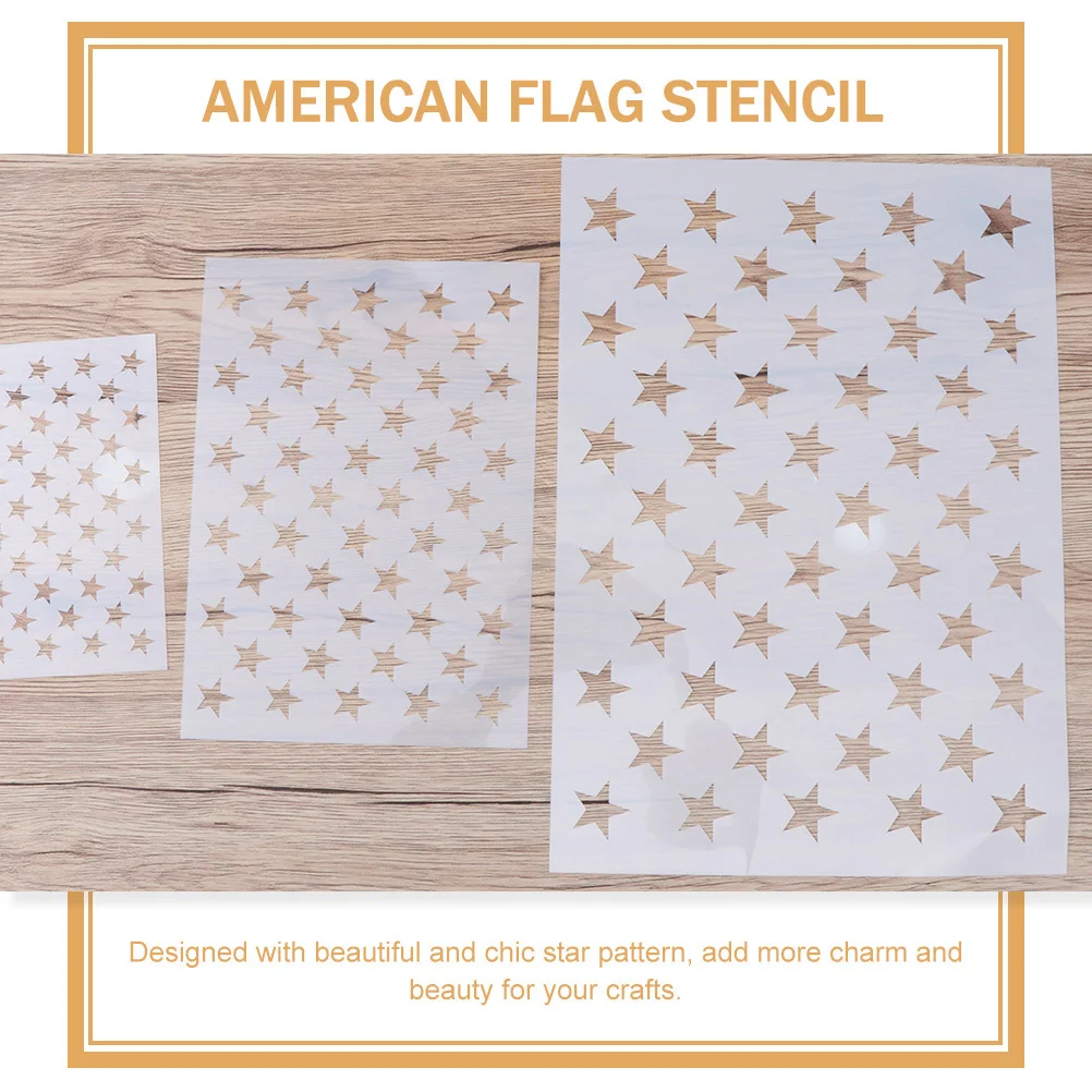 

6 Sheets Five Point Star Stencil Pet Plastic Hollow Template for DIY Craft Painting Projects Smooth Reusable Wall Wood