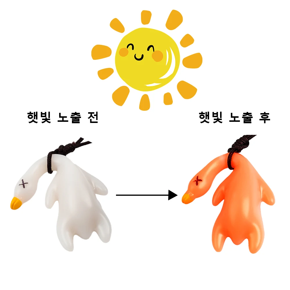 Funny Color-Changing Roast Duck Pendant Uv Temperature-Sensing Color Change Car Mirror Pendant Keychain Auto Interior Decor