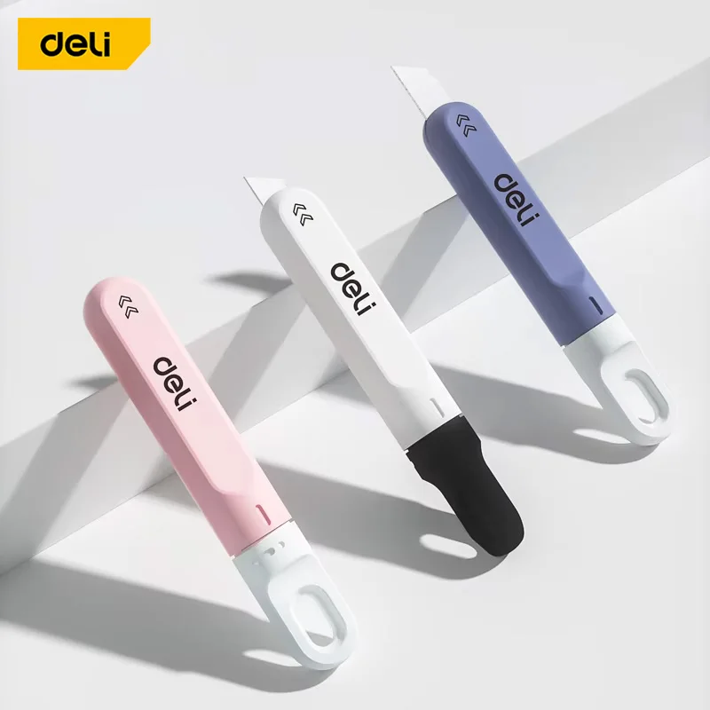 

Deli Mini Retractable Utility Knife,Pocket Size SK5 High Carbon Steel Blade Carton Carboard Box Opener Tool Perfect for DIY