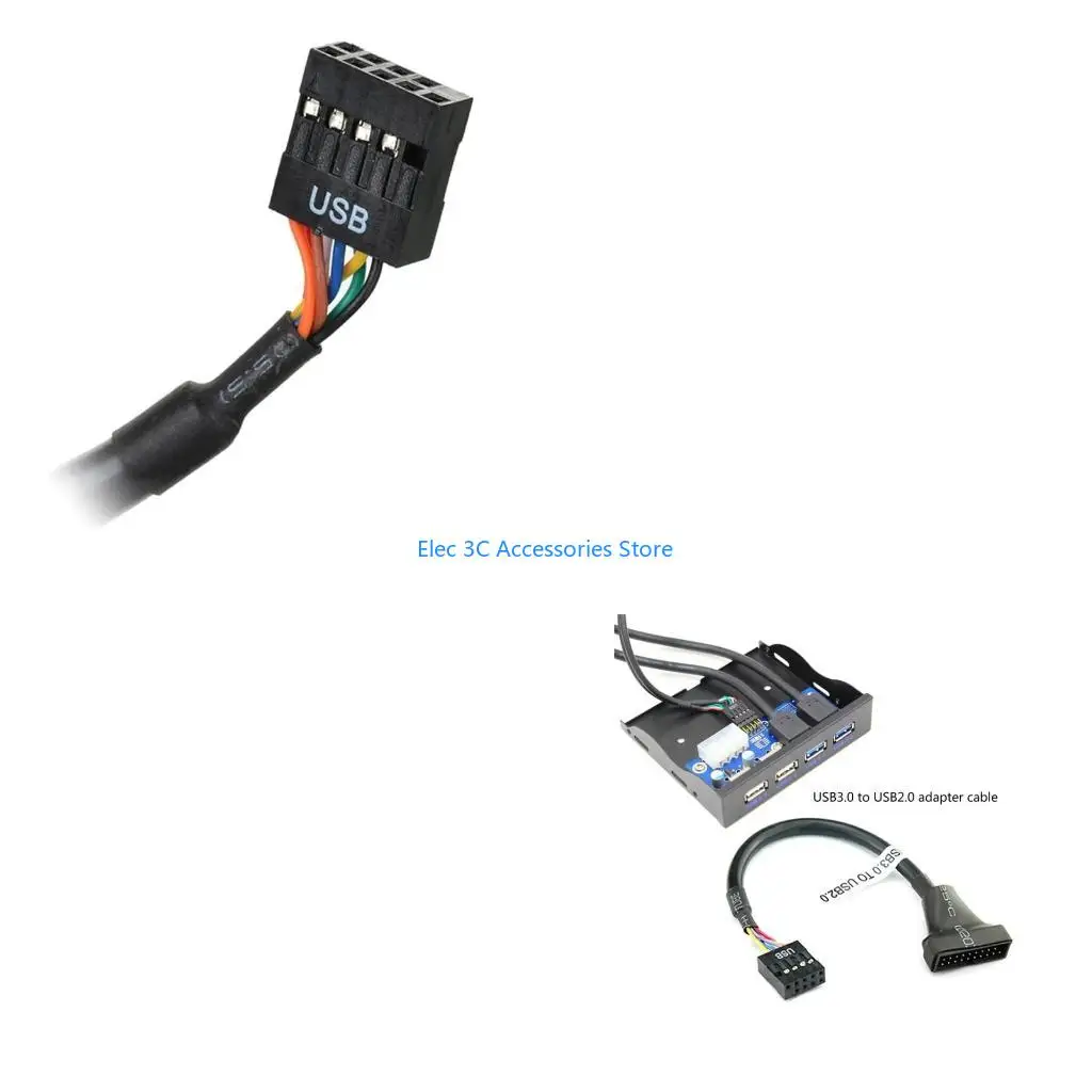 Y51A 1-Pack USB to USB 2.0 Adapter Cable Computer Motherboard Cable Connectors