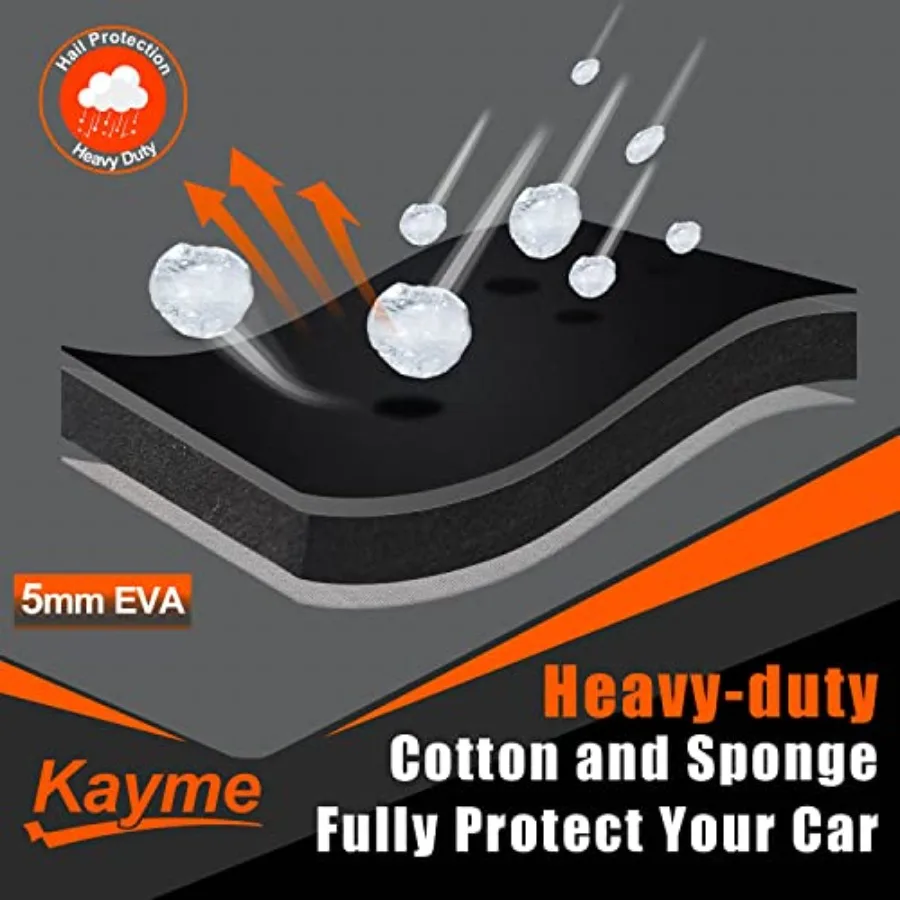 Hail Protector Car Cover for Sedan/Coupe-Length Vehicles 194208 Inch,Heavy-Duty Polyethylene, Gray, Waterproof UV-Resistant