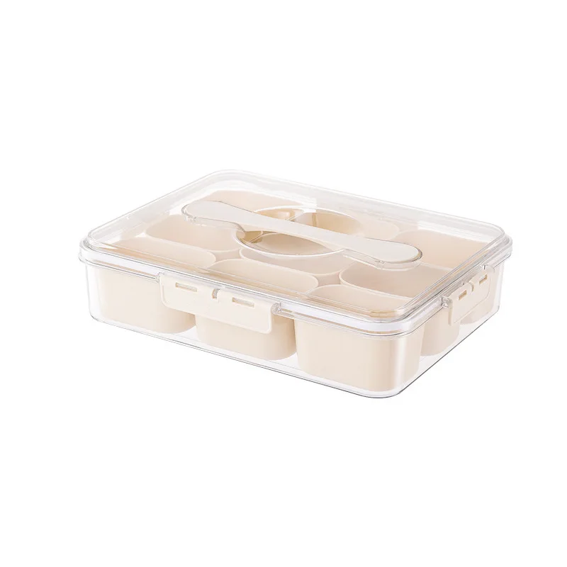 

nine-grid spice storage box, handle storage fresh-keeping box, new household food-grade seasoning, grid box storage box
