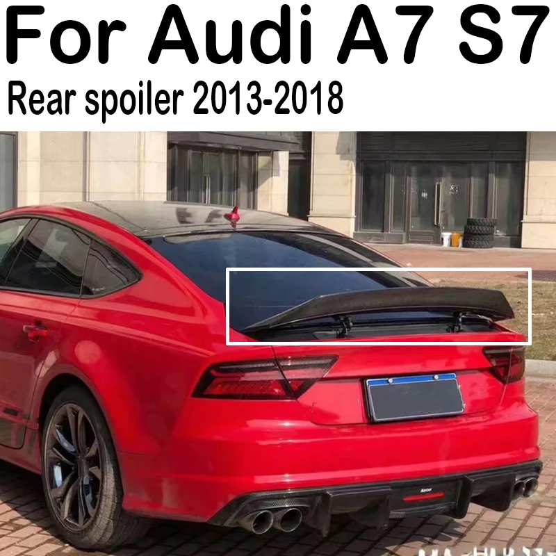 

Задний спойлер из углеродного волокна для Audi A7 S7 RS7 2013-2018, стиль R, высокое качество, искусственное волокно