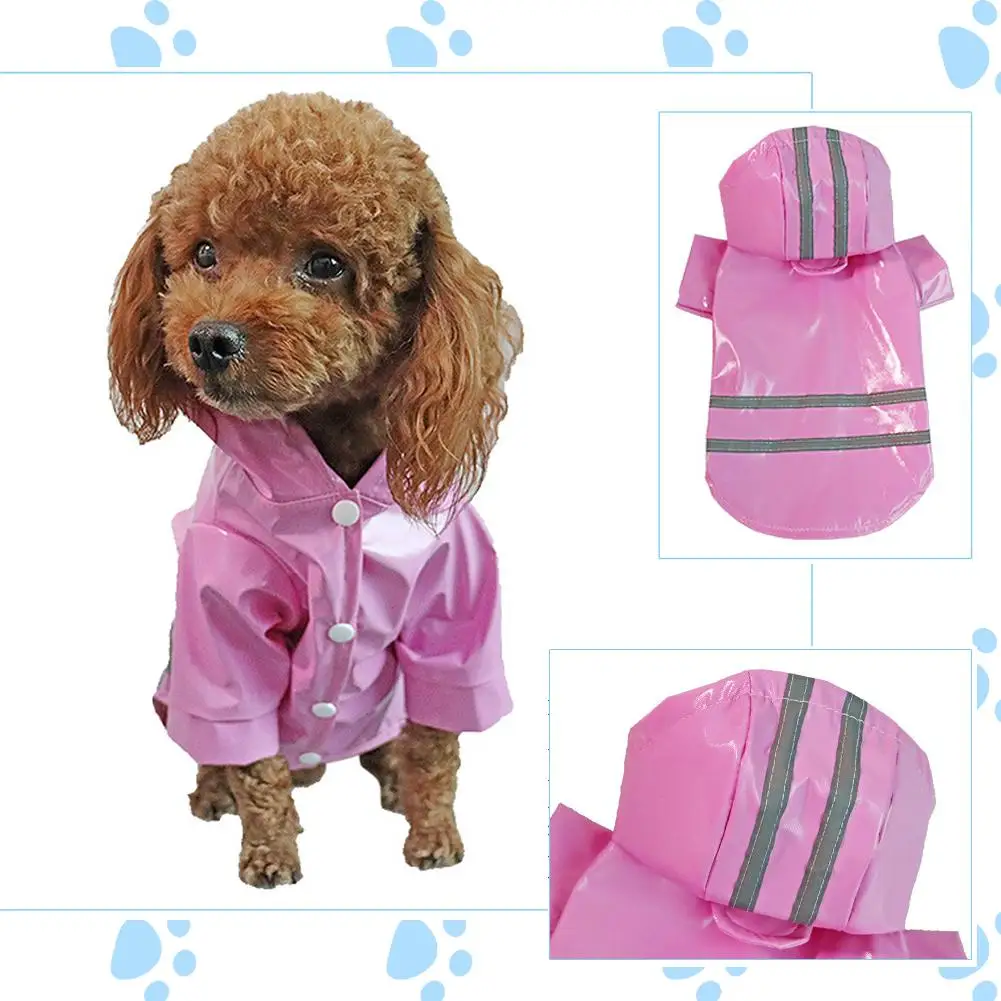 Dog Raincoat Reflective Waterproof Snowproof Pet Coat for Small Puppy Cats Raincoat Chihuahua Bulldog Pets Cape Costume