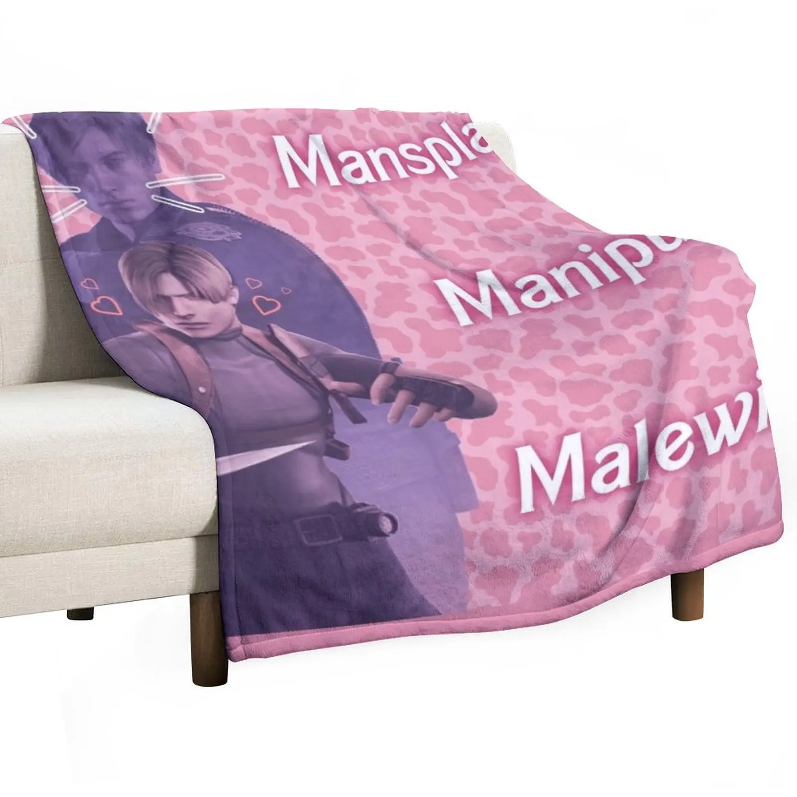 

Mansplain, Manipulate, Malewife Leon (Cow) PINK VERSION Throw Blanket Designers Nap Baby Giant Sofa Blankets