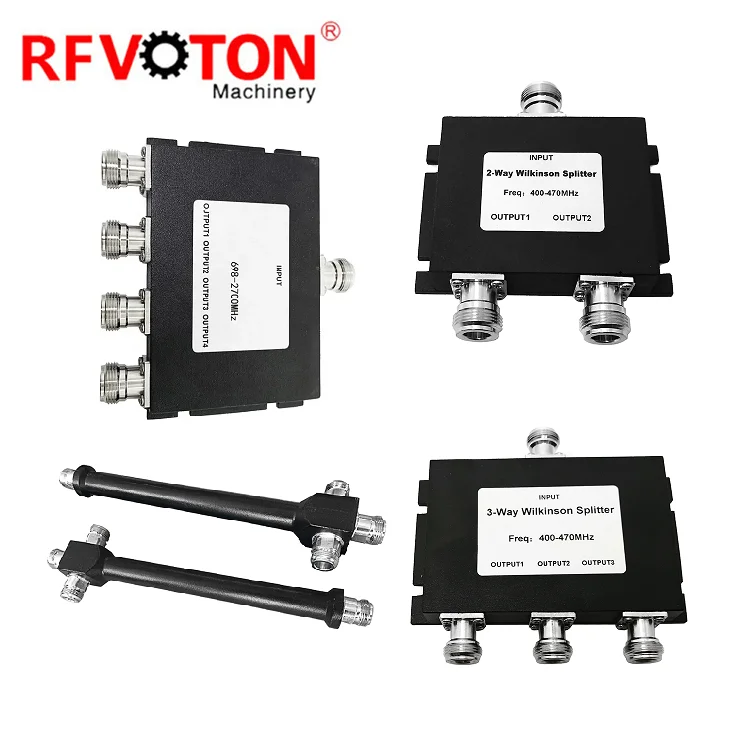 Factory Direct RF Band 2 Way 3 Way 4 Way Splitter N Type Female 50 Ohm Cellular Signal Wilkinson Splitter
