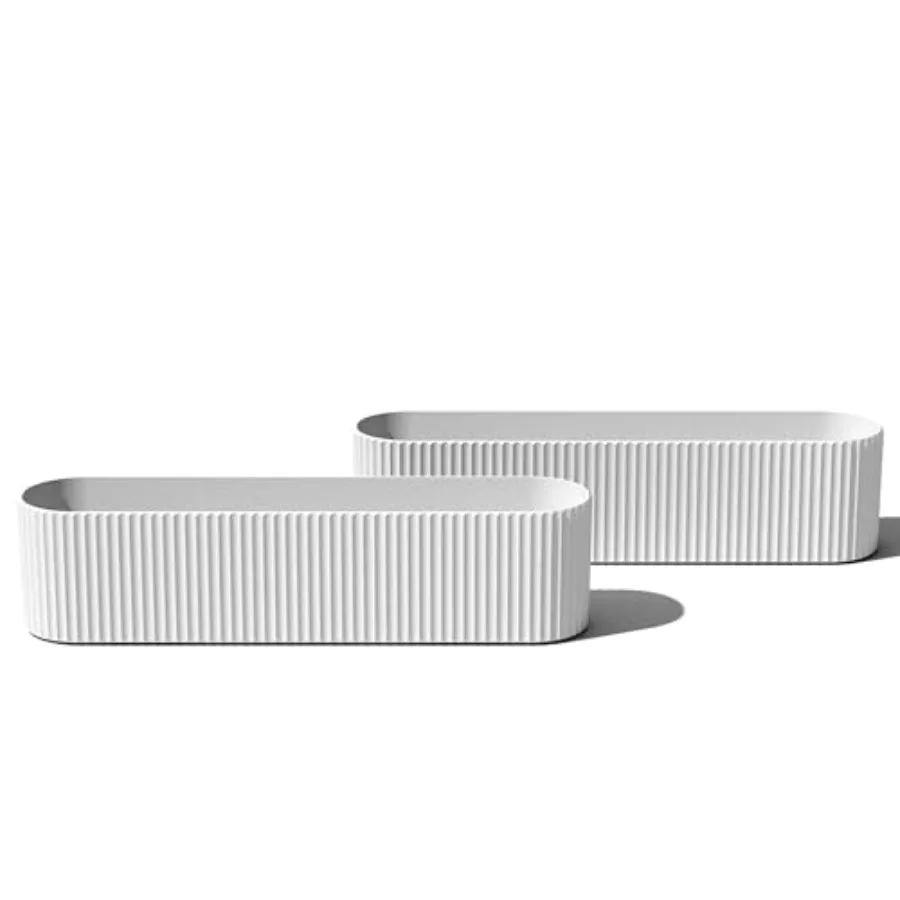 

Кашпо Demi Series Window Box - Длинный ящик-кашпо для подоконника/балкона из прочного пластика и каменно-полимерного композита, современный декор