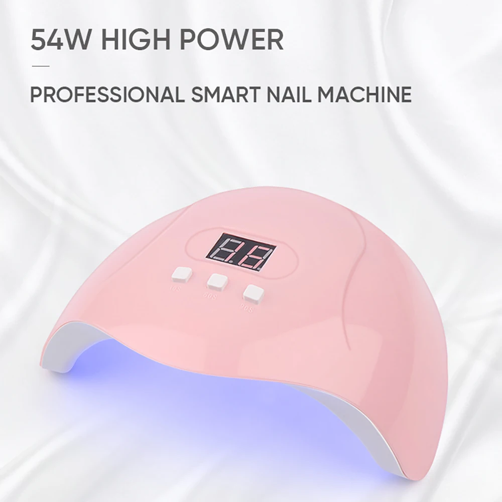 54W UV LED Lamp 18Pcs LEDs Nail Dryer Lamp for Curing All Types Nail Gels Polish Nail Art Tool with 30S/60S/90S Timer