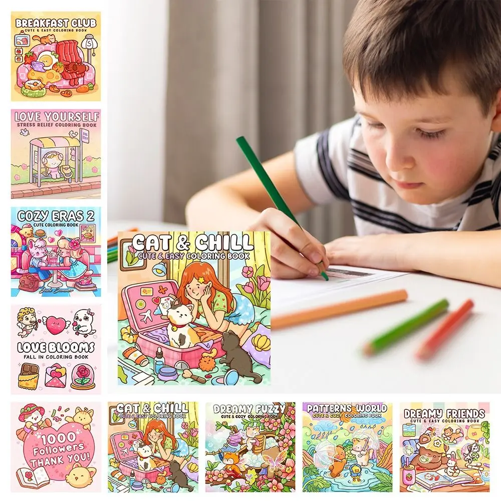 Cartoon Coloring Book Educational Painting Gift Graffiti Painting Book Stress Relief Montessori Drawing Toy for Adults And Teens