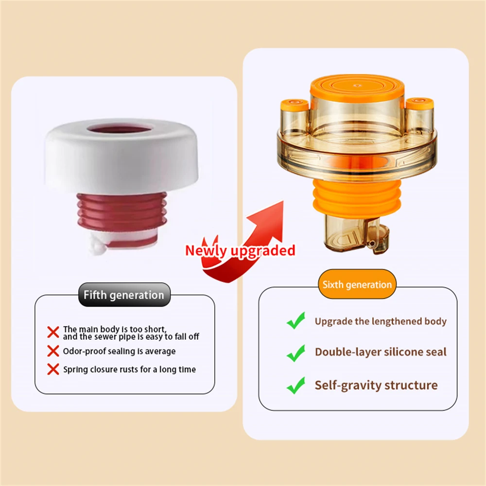 Drainer Floor Drain Plug Anti Odor Filter Core Sealing Floor Drain Deodorant Kitchen Sewer Pipe Sealing Ring Washing Machine