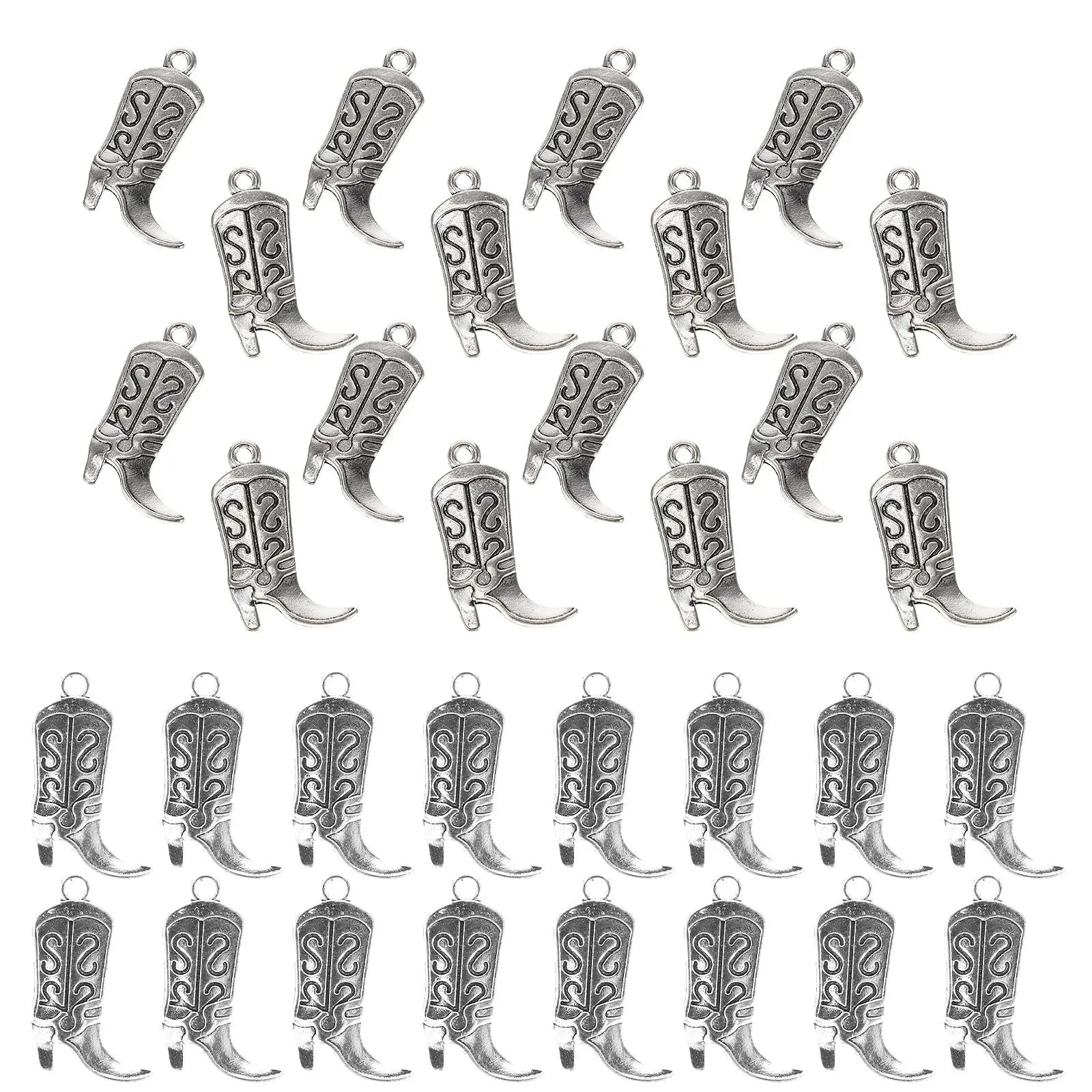 

100 Pcs Alloy Jewelry Accessories DIY Charms Cute Cowboy Boot Pendant Making Bracelet Kit Lightweight Durability Lovely Shape