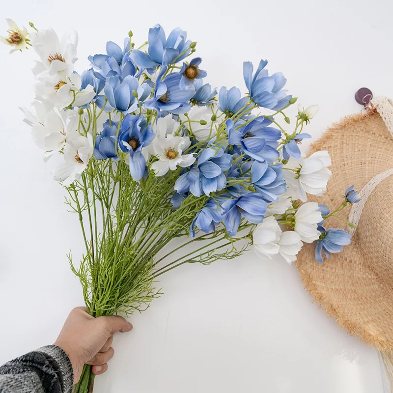 7 heads Gesang flower branch silk Artificial flowers home wedding decoration flores artificiales cheap flower fleur