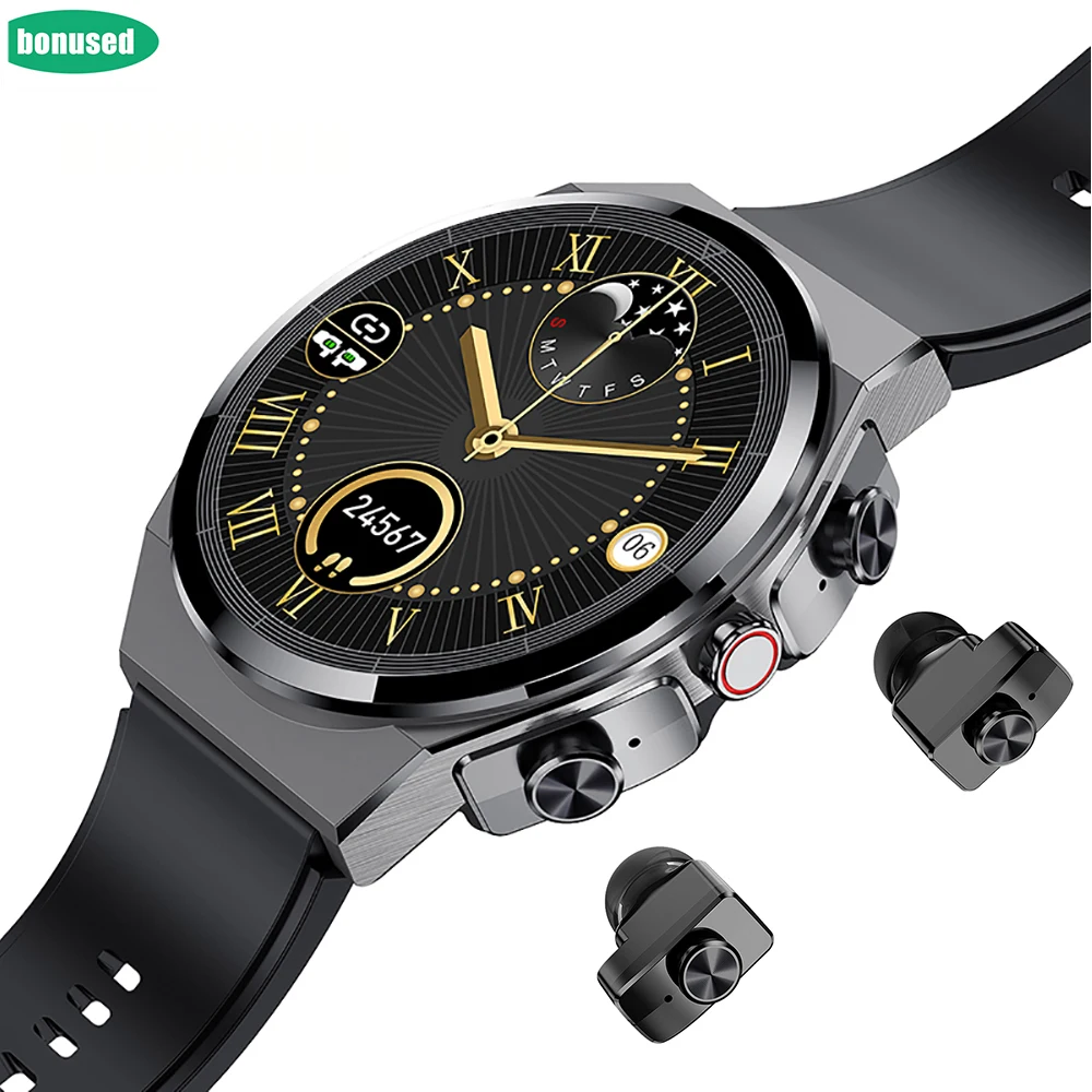 

2023 JM08 Smart Watch Earphone Men TWS 2 in 1 Bluetooth Call Headset Wireless Music Play Earbuds Sport Fitness Smartwatch