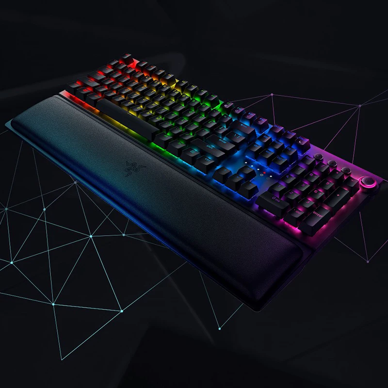 لوحة مفاتيح الألعاب اللاسلكية الميكانيكية Razer BlackWidow V3 Pro مفاتيح ميكانيكية خضراء إضاءة RGB Doubleshot ABS أغطية مفاتيح