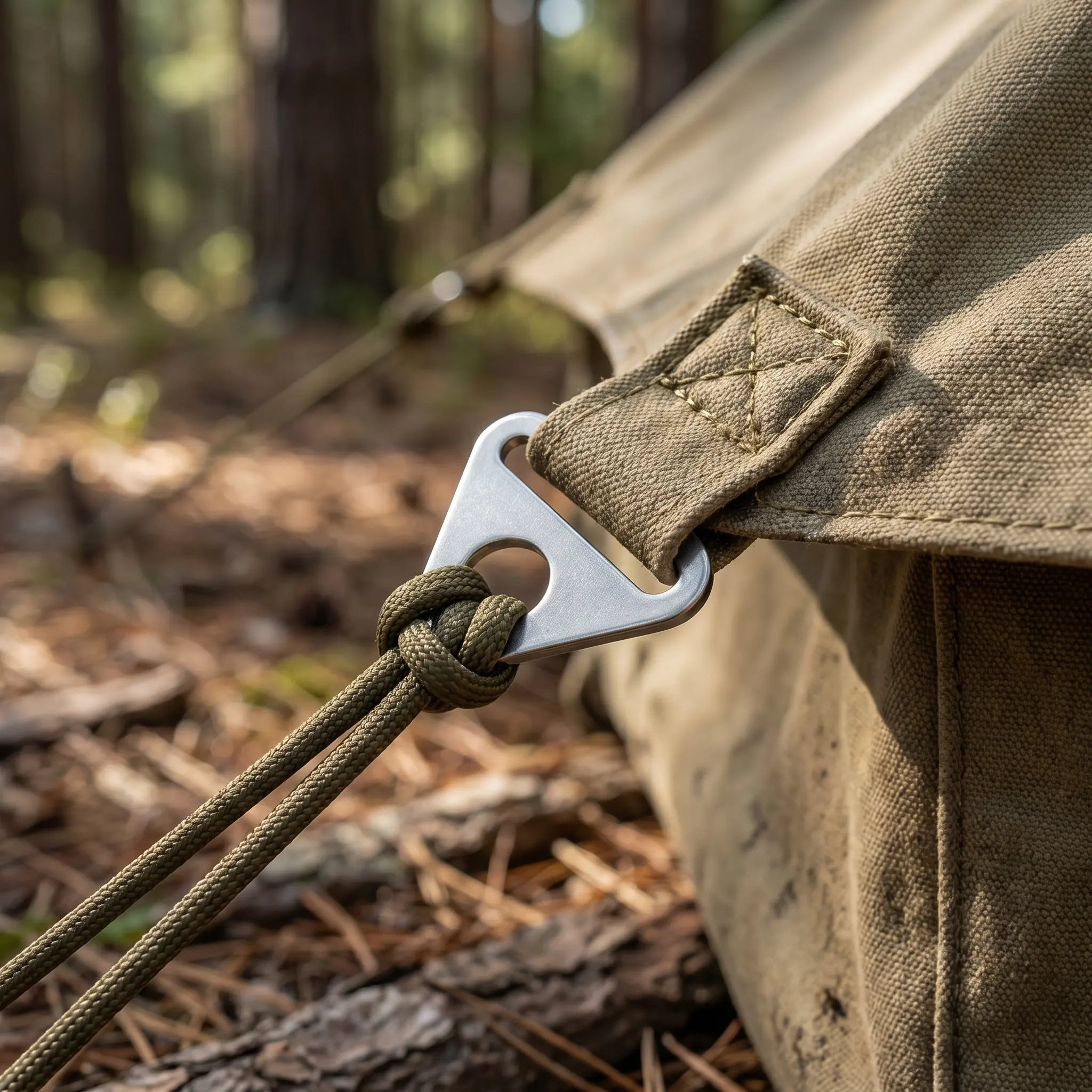 Stainless Steel Triangle Buckle Rings 15Pcs Tent Rope Fasteners Canopy Tarp Tensioners Outdoor Camping