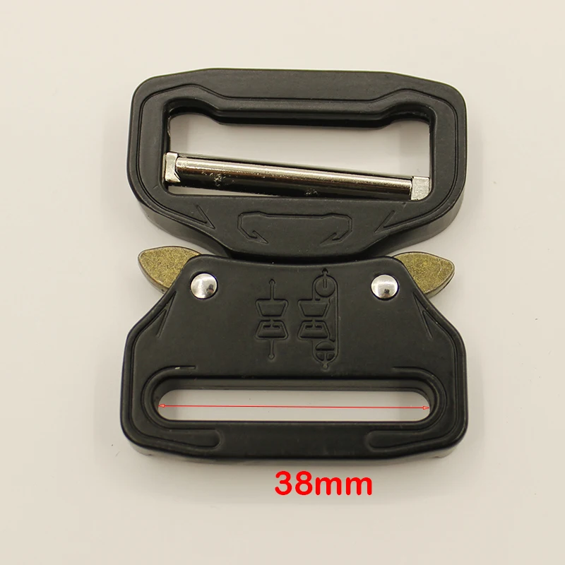 Boucles de ceinture à dégagement latéral rapide automatique pour hommes, sangle en métal noir clair, réglage de la tête, clip de bricolage, 38mm, 45mm