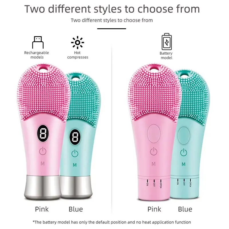 9 ギア電動フェイシャルブラシクリーナー皮膚振動スクラバー回転高周波振動顔シリコン充電式