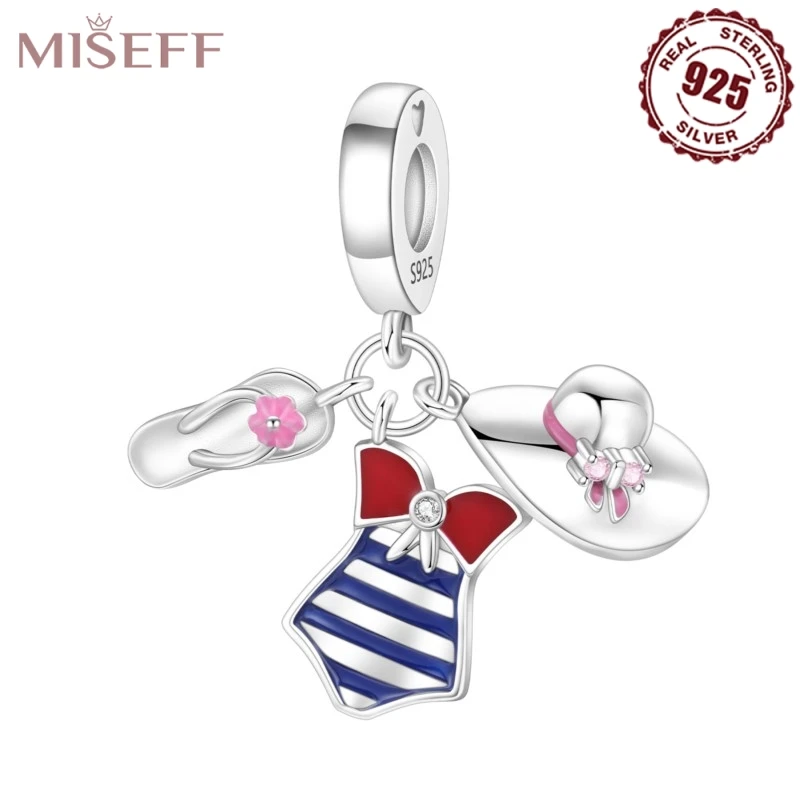 

Подвески MISEFF из стерлингового серебра 925 пробы, набор для морского праздника, подвески, бусины, кулон, модный браслет «сделай сам», ожерелье, изготовление ювелирных изделий, подарков