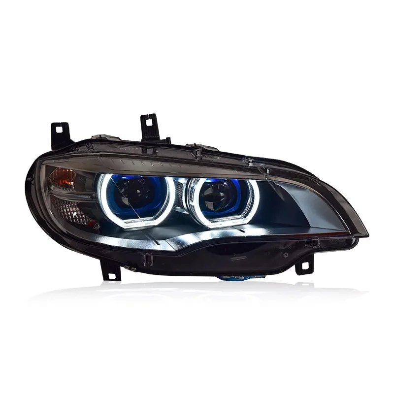 Headlight Assembly for BMW X6 E71 2008-2013  LED Headlight Projector AngelEye DRL Signal Automotive Accessories