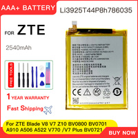 Genuine Li3925T44P8h786035 2540mAH Battery For ZTE Blade V8 V7 BV0800 BV0701 A910 A506 A522 V770 /V7 Plus BV0721 Z10 Batteria