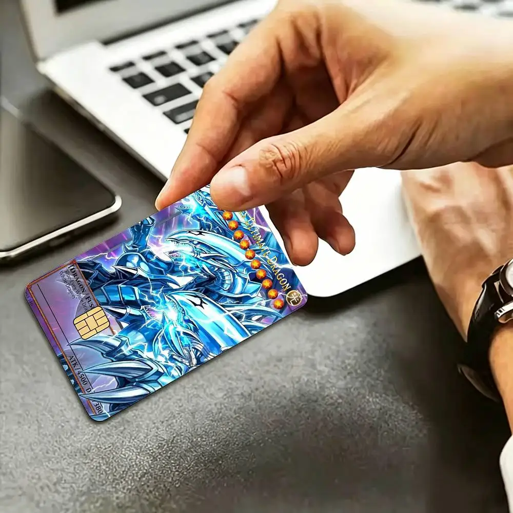Y-Yu-Gi-Oh Victory Dragon HD Waterproof Credit Card Stickers Silicone Decals For Chip Game Cards Gift