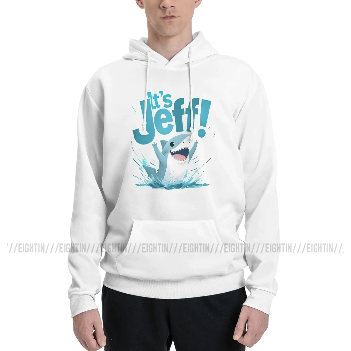 Casual Hoodies Couple Thin Fleece Sweatshirt Men Jeff The Landshark Cotton Sweatshirt Printed Hoodie Shirt