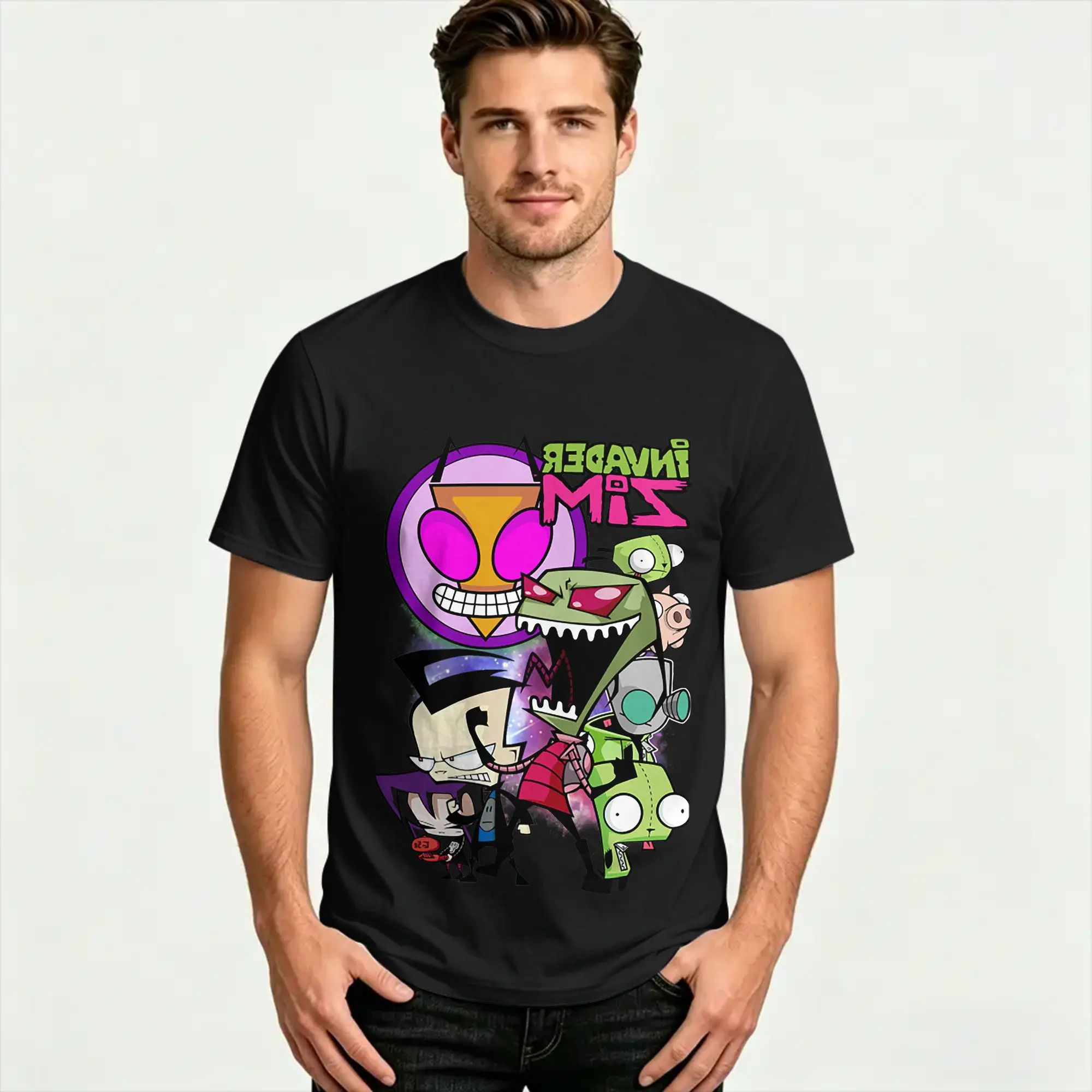 Invaders Zims Characters T Shirts Men Women's 100% Cotton Unique T-Shirt Crewneck  Tee Shirt Short Sleeve Clothing New Arrival