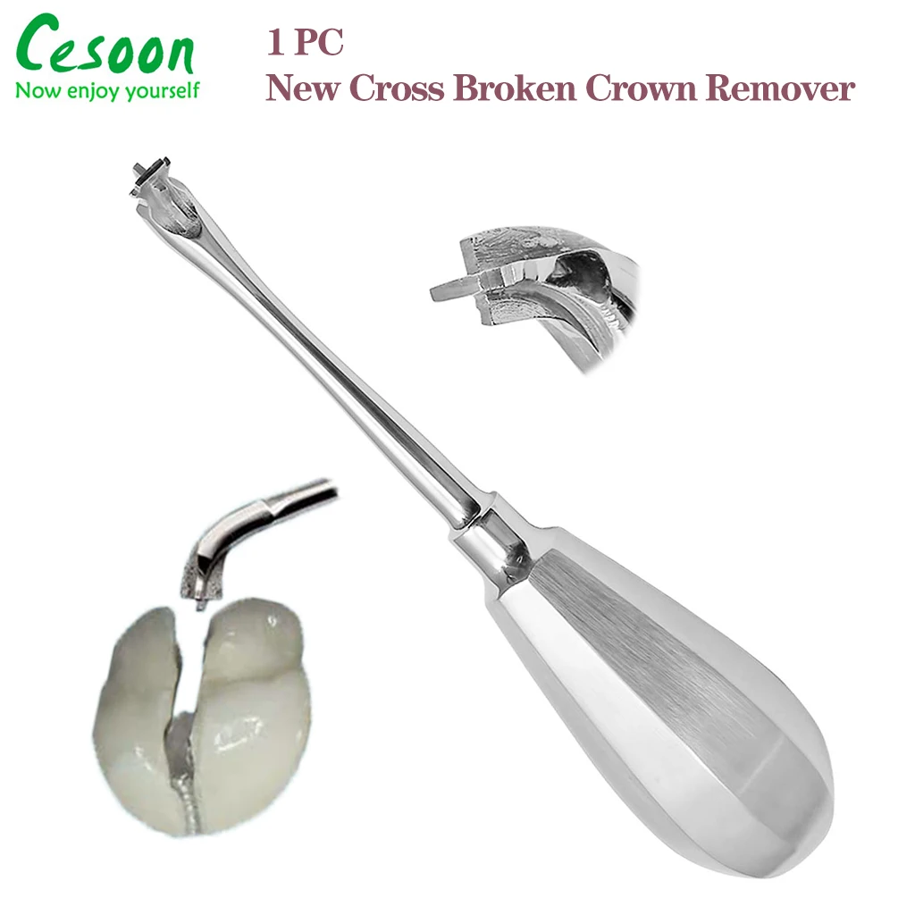 

1PC Dental Crown Spreader Root Elevator Cross Broken Tooth Crown Remover Tooth Crown Dental Restoration Forcep Dentistry Tool