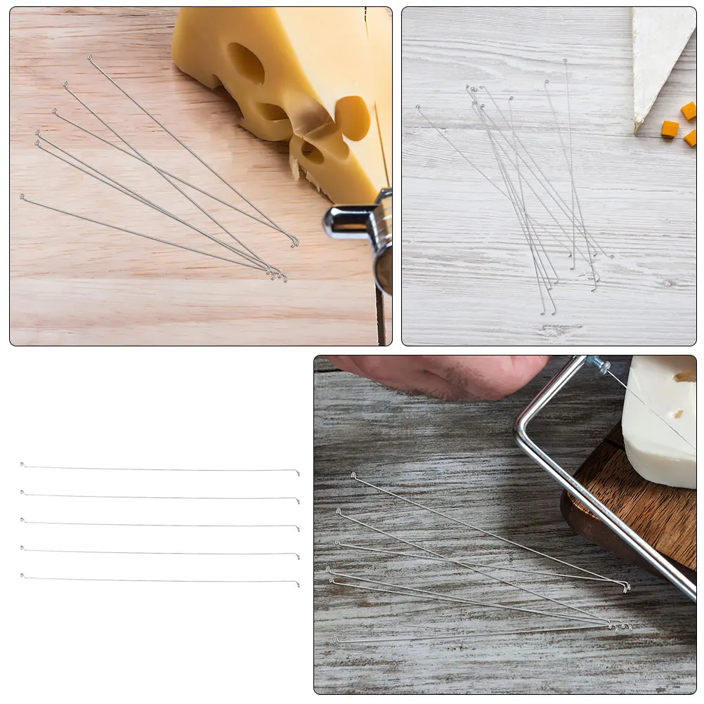 

10pcs Cheese Slicer Cutting Wire Stainless Steel Ham Butter Block Replacement Handheld Kitchen Gadget Slicing Convenience