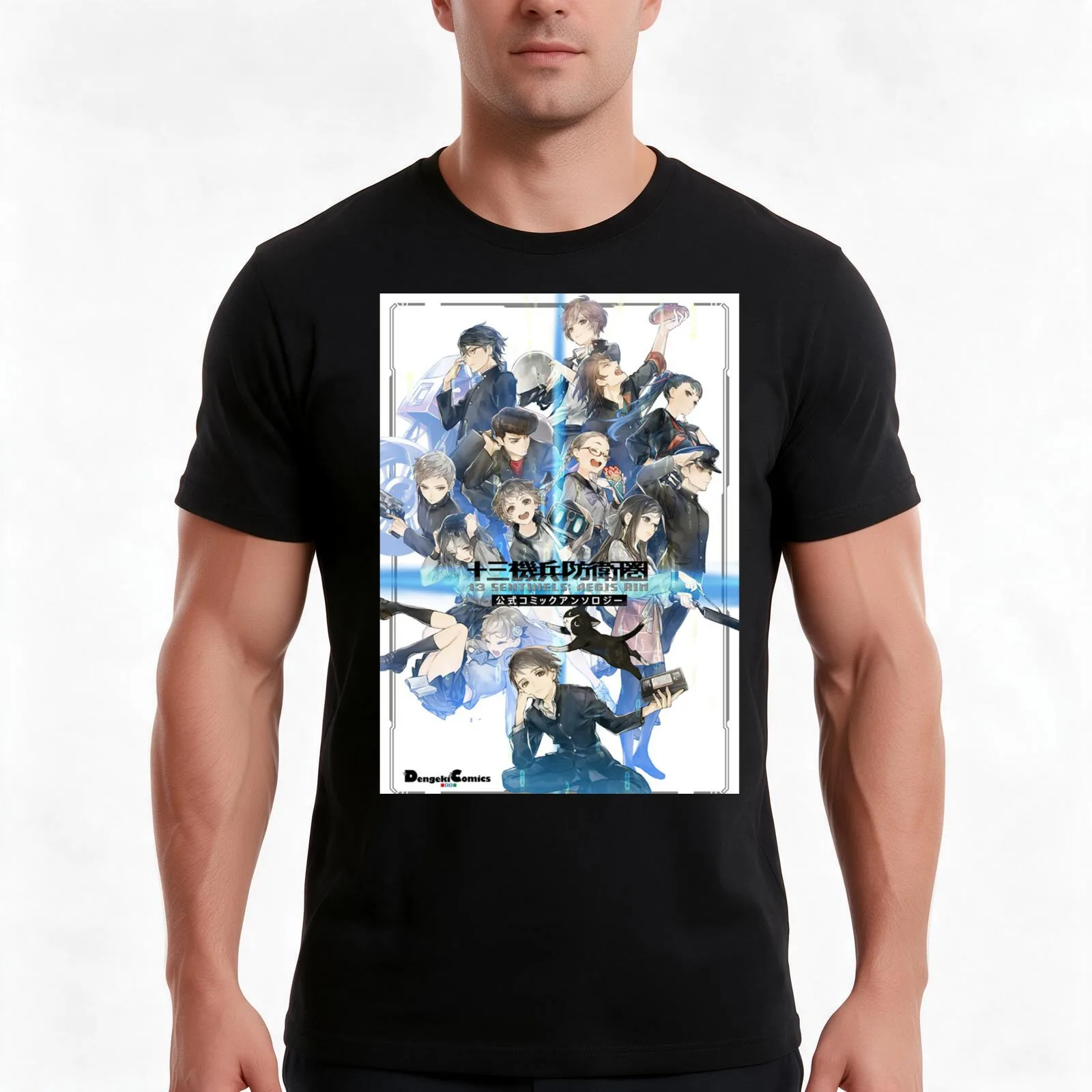 13 Sentinels Aegis Rim Game T-Shirt, Summer Casual Cotton Tee, Oversized Streetwear Tops, Vintage Graphic Print, 100% Cotton