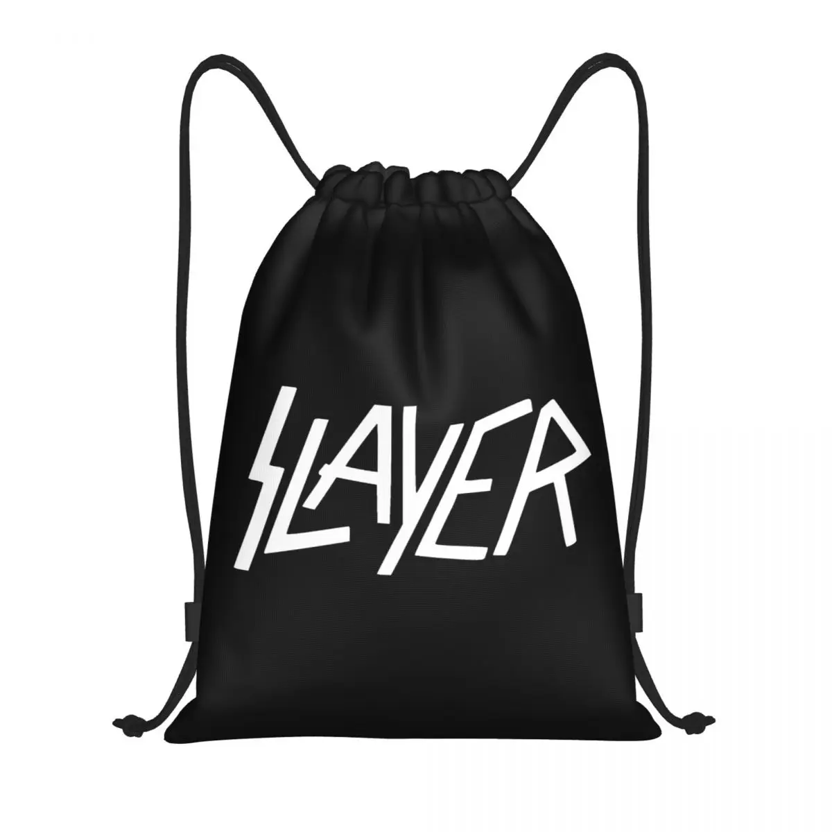 Custom White Heavy Slayers Thrash Metal Drawstring Bags Men Women Lightweight Rock Roll Band Sports Gym Storage Backpack