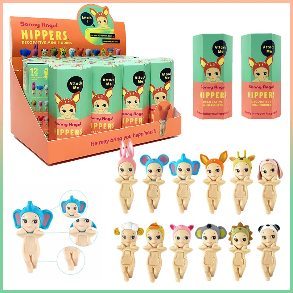 Venta caliente 100% nuevo Sonn Angel Hippers Mini figuras serie Animal caja ciega PVC juguete Fans teléfono de escritorio coche adorno muñeca regalo