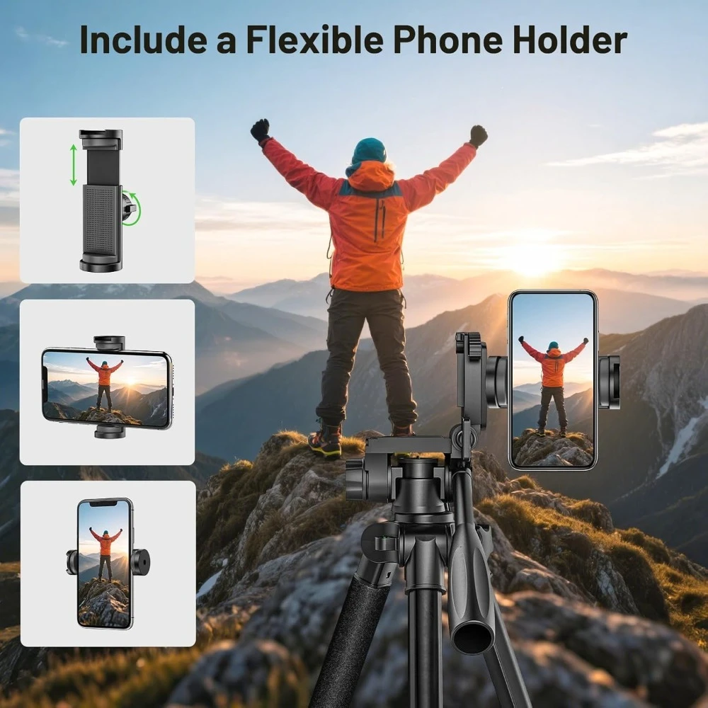 Tripod Laser Profesional Heavy Duty 60 Inci, Penyangga yang Dapat Disesuaikan untuk Laser Titik dan Pengukur Jarak dengan 1/4 5/8