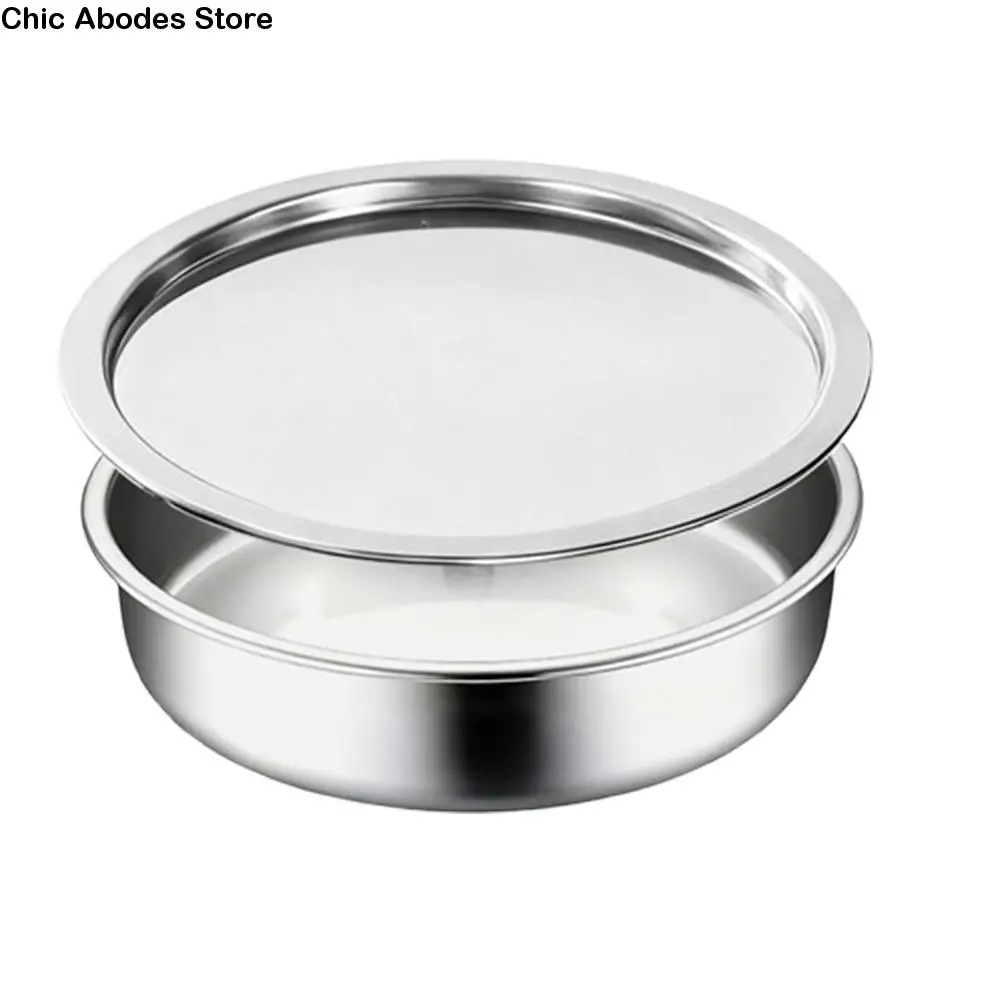 

Large Capacity Steamed Egg Bowl Nonstick Rust-proof Soup Bowl with Lids Fall-resistant Stainless Steel Bowl Baking