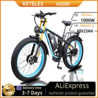 KETELES K800P Ebike 2000W Dual Motor 48V 23AH Hydraulic Brake Electric Bicycle Full Suspension 26*4.0 Fat Tire Electric Bike