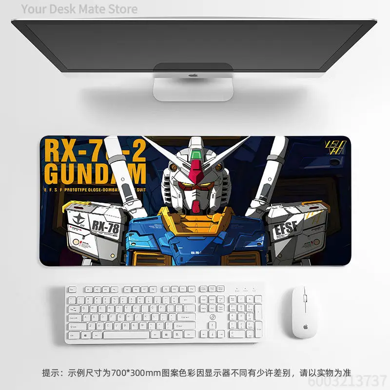 Sunset Mountain Mecha Warrior Art Mouse Pad Waterproof Non-Slip Cool Anime Style Large Gaming Desk Mat Sci-Fi Office  Pad