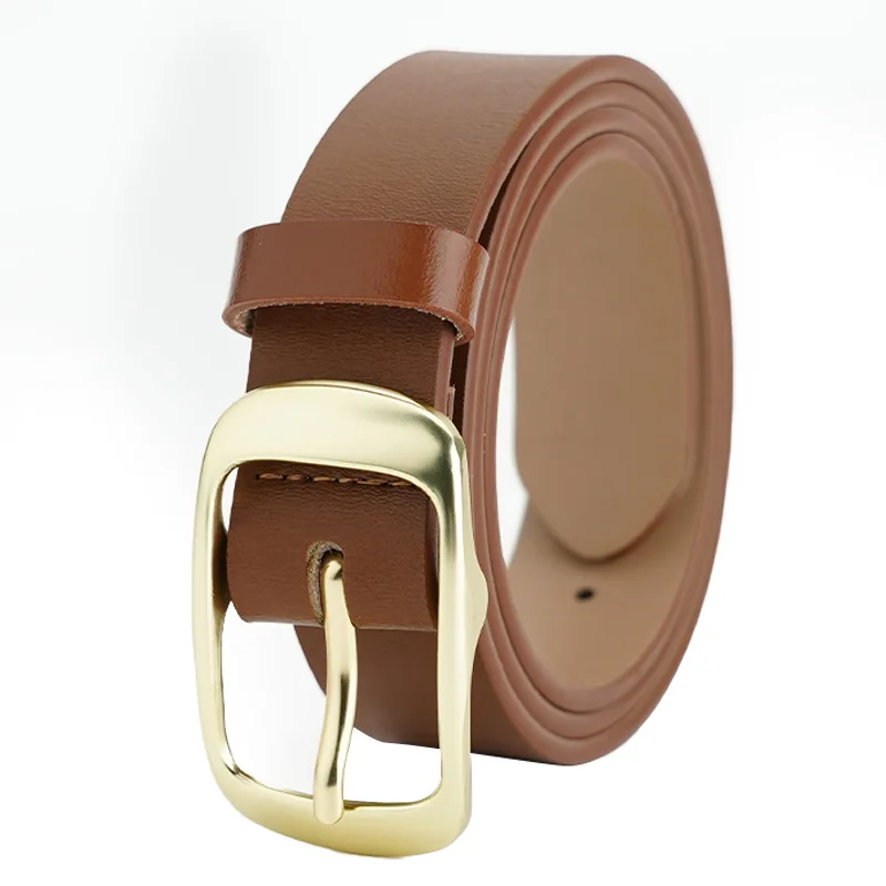 

Женский высококачественный тонкий и мягкий ремень с пряжкой из натуральной кожи, модный и простой однотонный ремень, джинсовый ремень в стиле ретро, подходит для верхней одежды, джинсов и повседневной носки