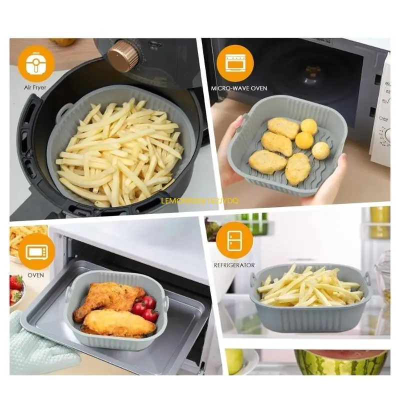 حزمة M7DF من 2 وعاء السيليكون بطانة الهواء مقلاة علبة السيليكون مقلاة سلة سلة السيليكون ملحقات مقلاة السيليكون مادة السيليكون