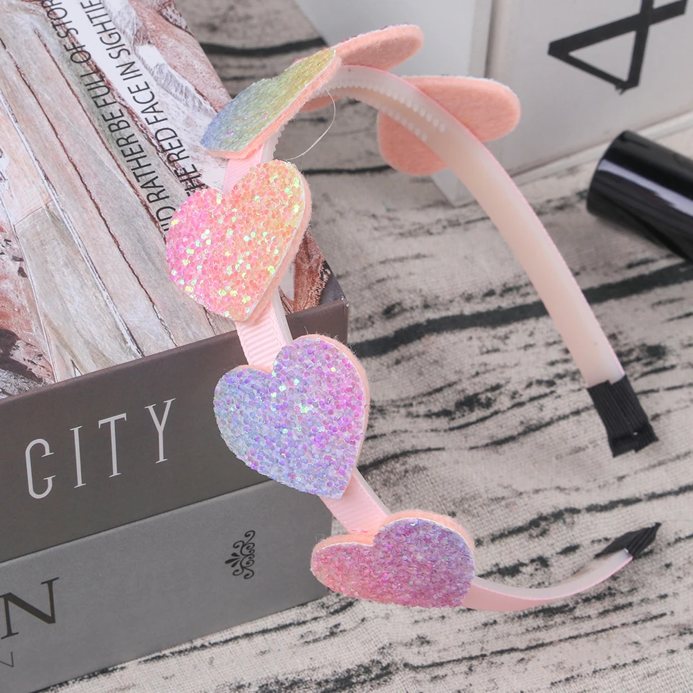 

4 шт. повязка на голову со звездами в форме сердца для детей, девочек, повязка на голову из блестящей смолы, детские аксессуары для волос, комфорт цвета радуги