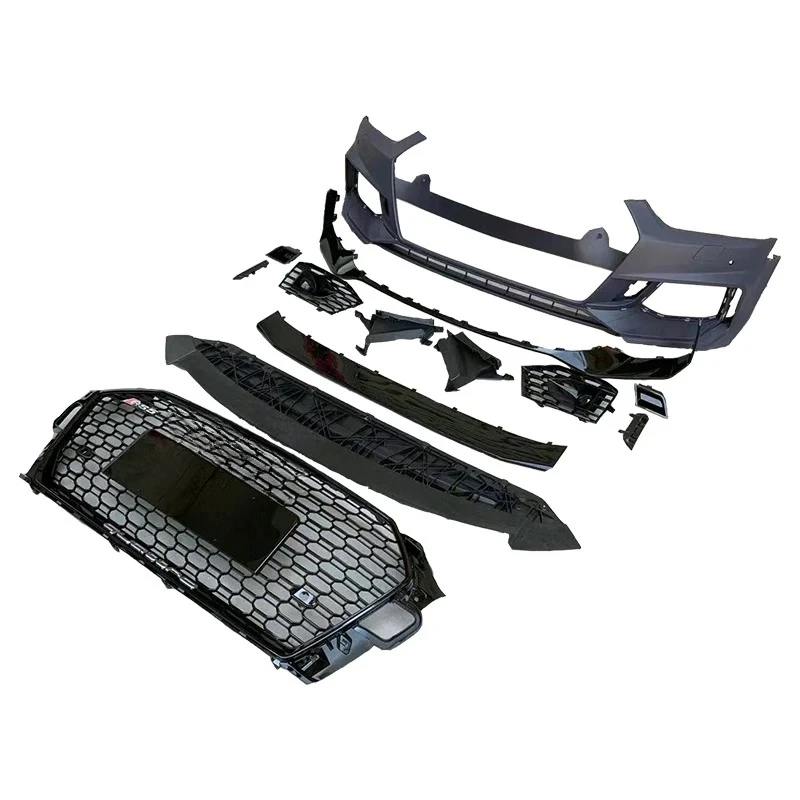 

Suitable for Audi A5 Rs5 2017 2019 Body Kit Front Bumper Acc Radar Bracket Carbon Fiber Pattern Front Grille Chrome Plating