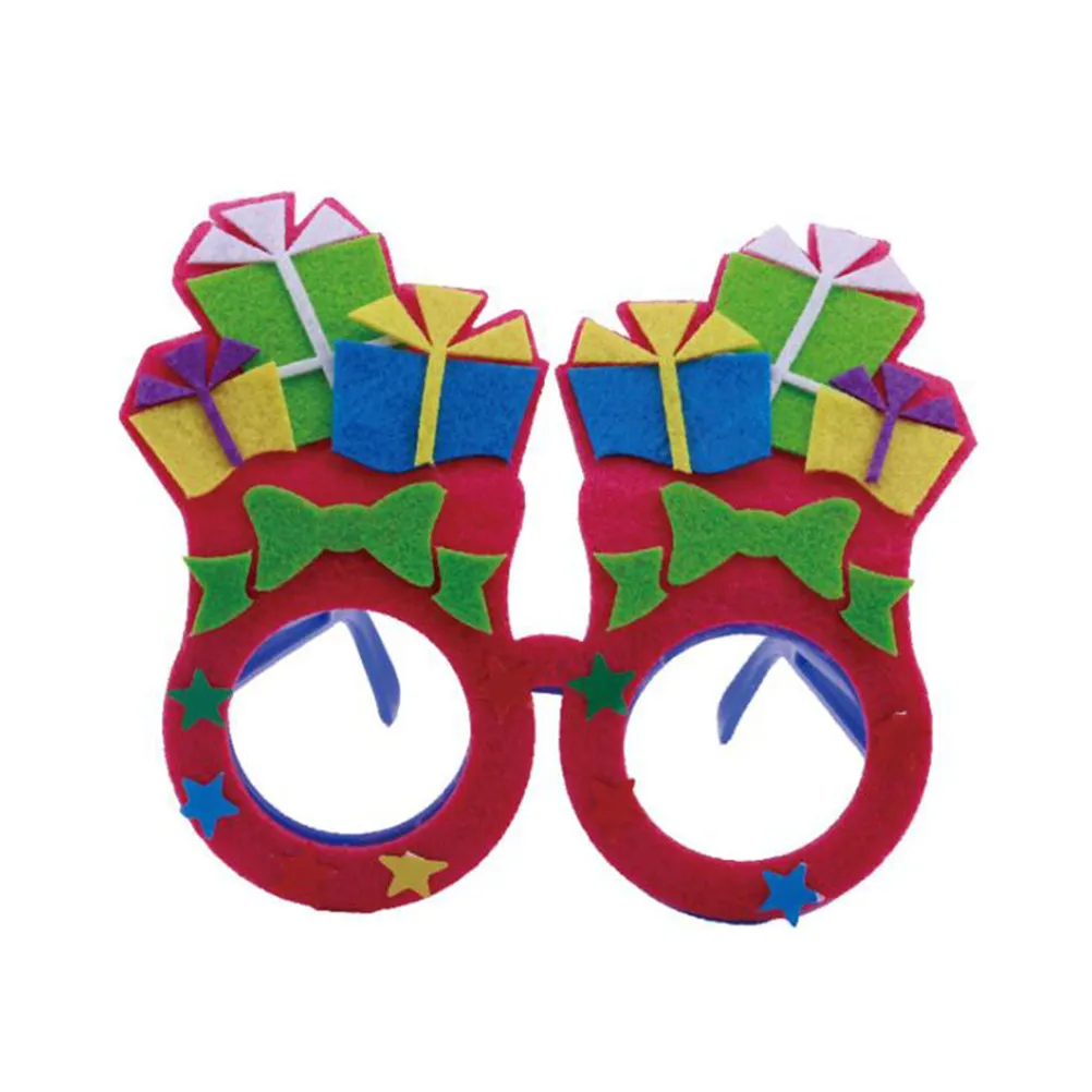 5Pcs Unique Personality Christmas Sunglasses Non-Woven Fabric Handmade Glasses DIY Kit for Festive Parties Dancing Photos
